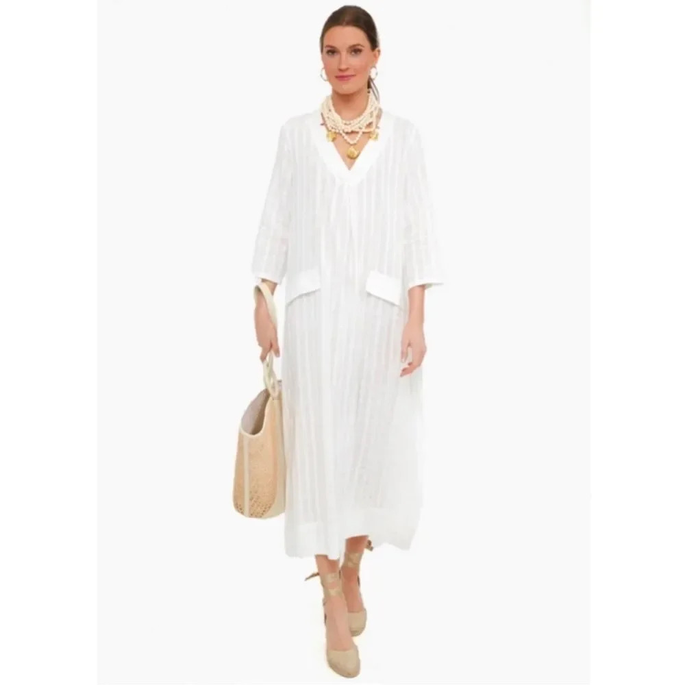 Tuckernuck White V-Neck Maxi Dress